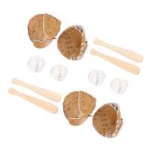 4 Sets Children's Miniature Baseball Toy Dollhouse Size Baseball Set Dollhouse Mini Sports Ball Playset DIY Dollhouse Miniature Kit