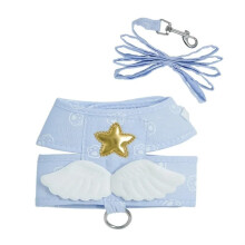DCNIYT Cat Dog Harness with Leash Collar Pet Accessories Kawaii Angel Wings Vest Harness for Dogs Cats Accessories (Blue, S) S blue