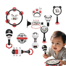 Baby Rattle Toy Panda Teether with Shaking Rattle Educational Musical Toys for Early Childhood Development