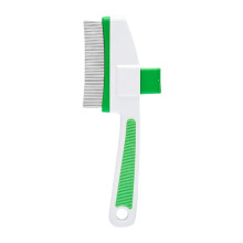 Brush for Cats Shedding Release Button Kitten Flea Removal Comb For Long And Short Haired Cats And Dogs Green Grooming