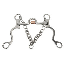 Jointed Pelham Bit Stainless Steel With Copper Center 120MM For Equestrian Riding