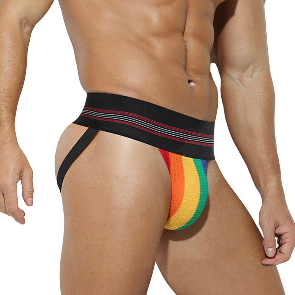 Men's Jockstrap Hollow Thong String Sports Underwear Breathable Thong Underwear
