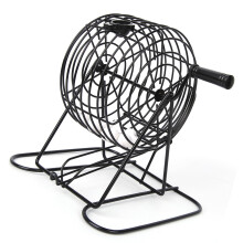 Bingo Game Set, Bar Party Lottery Machine, Family Entertainment with Balls Automatically Stored on Ball Slide, Made of Iron Plastic, Complete.
