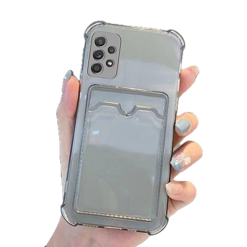 Miagon Wallet Case For Samsung Galaxy A73 5G, Transparent Back Tpu Shockproof Case Black 9001264372224