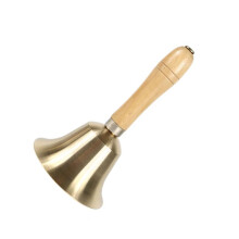 Large brass telephone bell with hand crank, for school and gaming, prayer bells, alloy, for weddings, school classrooms, handle