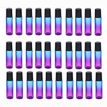 Ätherische Öle in Regenbogenfarben, auslaufsicheres Design für problemloses Reisen, Edelstahlrollen für verbesserte Aufnahme, 10 ml, Farbverlauf