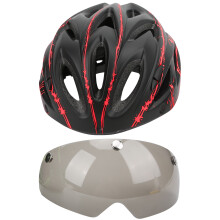 Casco de bicicleta para adulto con luz LED, gafas magnéticas desmontables, ventilación aerodinámica, ajuste con una sola mano, transpirable, para