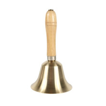 Massive brass bell for handling at weddings and teaching services, brass alloy, handcranked telephone bell