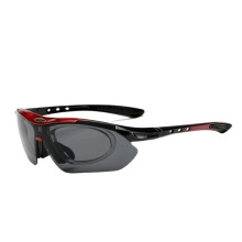 Cycling Glasses UV400 Anti Fog Interchangeable Lenses Windproof For Road Cycling Trail Running Blue Black Frame One Size