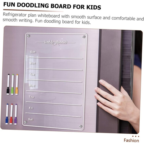 1Set Magnetic Planning Board for Refrigerator, Writable Whiteboard with Markers 1