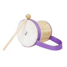 Hand drum with beater, portable percussion for adults, music lessons, purple.
