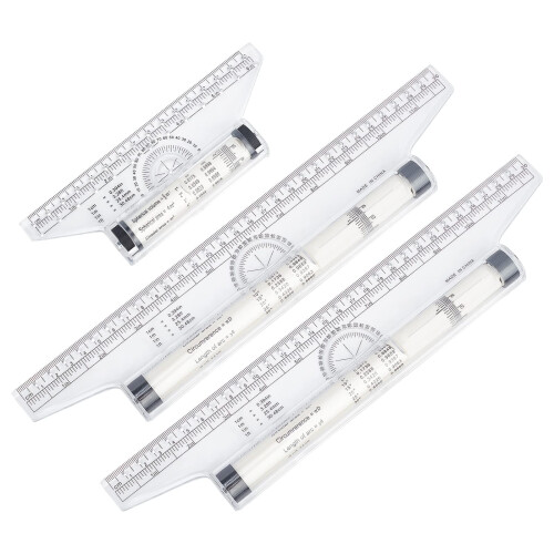 3 Pieces 30 cm  15 cm Parallel Rolling Ruler, Plastic Rolling Ruler for Measuring Drawing, School  Office