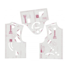 3 Pieces 1:5 Sewing Ruler Set, Flexible Plastic Ruler for Toy Clothes, 46 x 85 mm