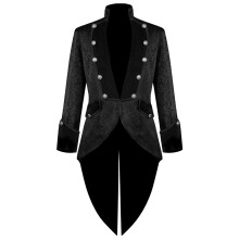 Men's Gothic Steampunk Tailcoat Size M Black Halloween Costume Tuxedo Jacket Victorian Punk Renaissance Outfit