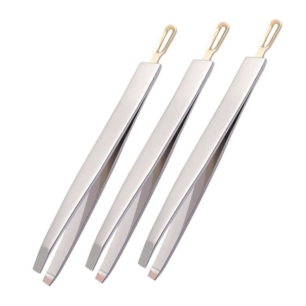 3Piece Eyebrow Tweezers Set, Ergonomic Design for Precise Eyebrow Shaping and Acne Cleaning, Beauty Tool for Daily Makeup, Unisex