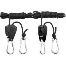 Perchas de trinquete de alta resistencia para uso interior y exterior, perchas de cuerda ajustables con ajuste suave y polipropileno de alta