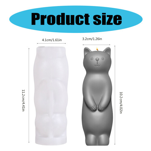 Staande katten beeldje siliconen kaars mallen epoxyhars 2