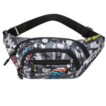 Riñonera cruzada con estampado de camuflaje, múltiples formas de llevarla con correa ajustable, versátil para correr, andar en bicicleta, trotar,