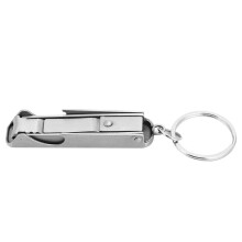 Stainless Steel Key Ring Nail Cutter Bottle Opener 2In1 MultiFunction Portable Mini Tool For Outdoor Camping Hiking