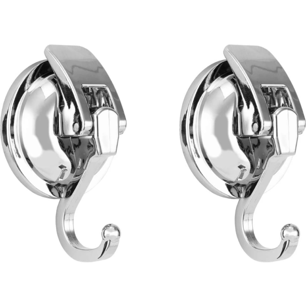 Heavy Duty Suction Cup Hooks, Silver-Plated Plished Easy Installation & Removal, Ideal For Shower, Bathroom, Kitchen & More 9454554848310