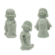 Set van 3 Boeddhisme Liefhebbers Miniatuur Monnik Sculptuur