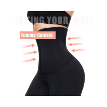 Corrigerende broek voor dames, hoge taille met verstelbare tailleband en compressie-yogabroek van ademend materiaal.