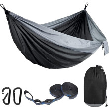Doppelhängematte, tragbare Campinghängematte, komfortable Canvas-Hängematte aus hochwertigem Stoff, geeignet für verschiedene Nutzer, einfache