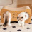 Living And Home Versatile Cat Scratching House with Interactive Toy Balls 4
