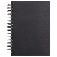 Ref. 34256C Goldline Wired Pad (64 White Sheets) A5 140gsm Paper Portrait Black Cover Dry Technique Suitable
