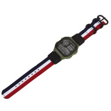 Digitale Sportuhr, Canvas-Armband, leuchtend,