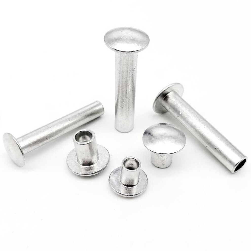 50Pcs M4 Aluminum Round Flat Truss Head Half Hollow Shaft Rivet 25Mm 9001264375713