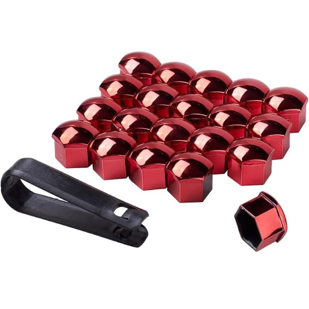Wheel Nut Covers For Jeep Patriot 21Mm Hexagonal Lug Nut Caps Antitheft Dust Shield Red 9119770215796