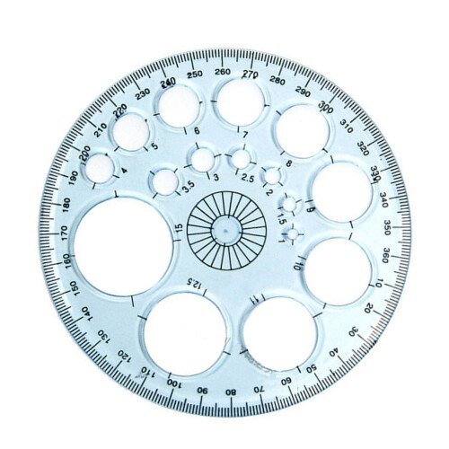 Rulers with Circle Stencils, Drawing Stencil, Plastic, Circular and Oval Stencils