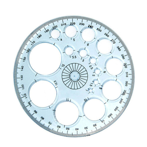 Rulers with Circle Stencils, Drawing Stencil, Plastic, Circular and Oval Stencils 1
