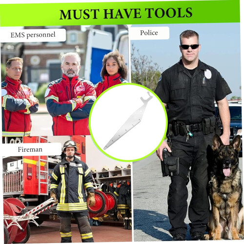 Firefighter Tools 2Pack Stainless Steel Leverage Tool, Multi Purpose Fire Pick, Pry Bar Tool For First Responders 2