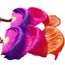 Silk Belly Dance Fan  Handmade Dyed Pure Silk Veils, Belly Dance Accessories, Silk 150, Color 4/8