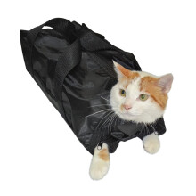 Cat Restraint Bag for Grooming and Nail Care with Mesh Sides Made of Oxford Fabric