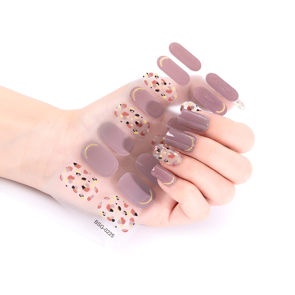 16Pcs Solid Color Nail Polish Strips Self-Adhesive Gel-BSG225
