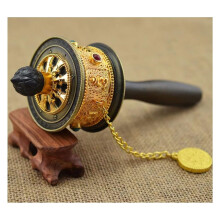 Tibetan Prayer Wheel Buddhist Scroll Wheel (White) White