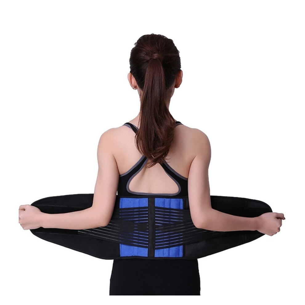 Blue S6xl Plus Size Lumbar Decompression Belt Lower Back Support Brace For Men And Women Waist Corrector Spine