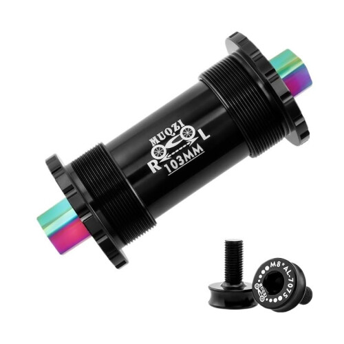 Bottom Bracket Titanium Axle MTB Square Crank Ceramic Bearing 103mm Black
