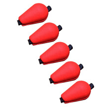 5Piece Floating Bobbers For Trout Fishing Orange Red Water Droplet Indicators