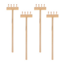 Set of 4 Mini Wooden Rake Sand Rake Mini Rake Craft Sand Tools Table Mini Rake Miniature Garden Tools Mini Sand Table Rake Sandpit Rake Mini Sandpit