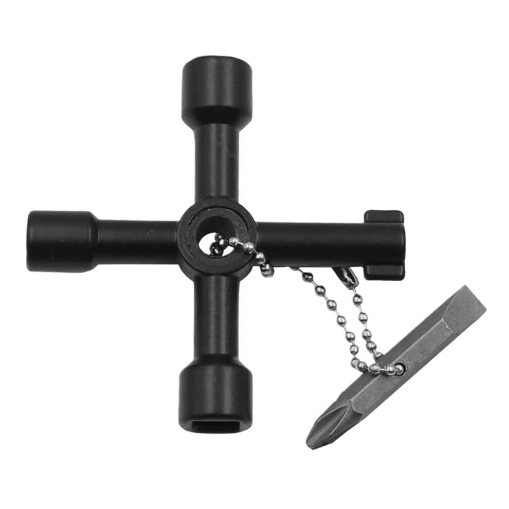 Cabinet Key Torque Wrenches Antislip Grip 4Way Portable Door Wrench Cross Keys For Water Meter Valve 9001264377168