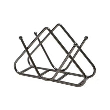 Elegante porta-guardanapos triangular em aço inoxidável, luxuoso e que combina com diversos estilos de decoração. Resistente à ferrugem e à