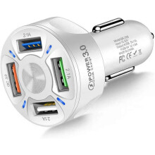 Geavanceerde autoladeradapter, snelle autolader met meerdere USB-poorten, LED-indicator voor eenvoudige lokalisatie, brede compatibiliteit en