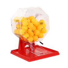 Lotto Ball Machine, Lottery Machine, Lucky Ball Machine, Bingo Machine Toy and Balls for Number Balls, Party, Home, Red Yellow Balls.