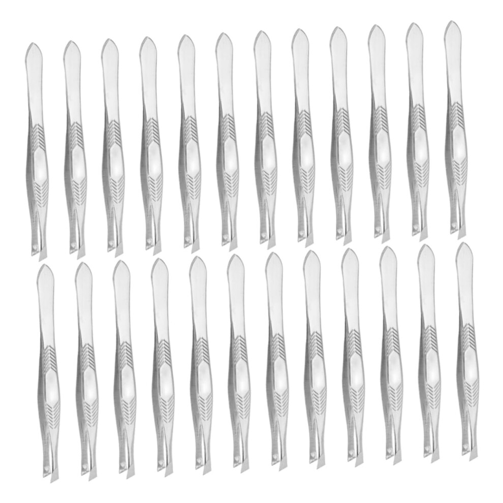 24 Pieces Eyebrow Tweezers with Slanted Precision Tips for Hair Removal, Portable and Safe to Use