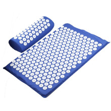 Massager Cushion Acupressure Mat And Pillow Set For Back And Neck Massage Pain Relief Blue