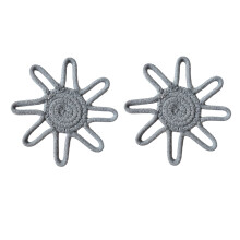 Set of 2 Nonslip Coasters Drinking Mats Flower Shape-Gray